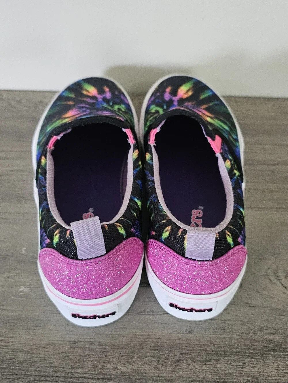 Skechers Marley Electric Tie Dye Black Multicolor Pink Kids Girls Sneakers 4